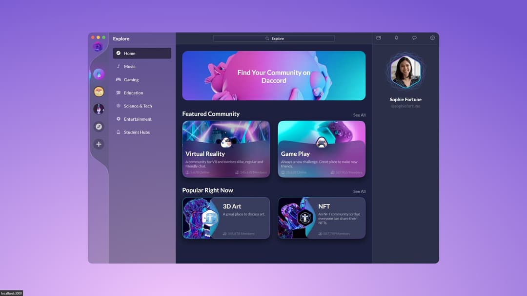 Implemented a design created in Figma using Next.js.